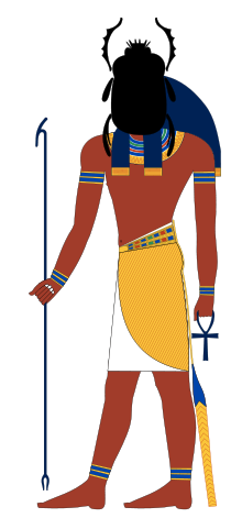 khepera holding the ankh