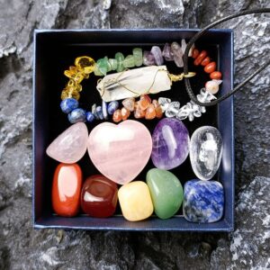 11pcs Gift Box Set Natural Healing Chakras Crystal Stone Bracelet