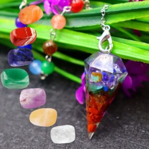 7 Chakra Healing Crystals Pendulum for Dowsing