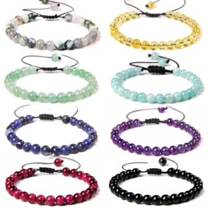 Multi-Colour Real Natural Stone Bracelet 6mm Beads