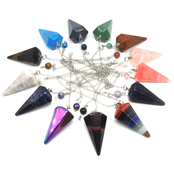 chakra hexagonal pyramid healing crystal pendulum