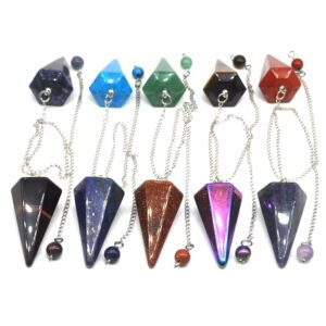 Chakra Pyramid Hexagonal Pendulum Healing Crystals