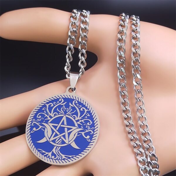 tree of life crescent moon goddess necklace