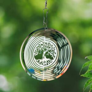 3D Metal Tree of Life Rotating Wind Chimes