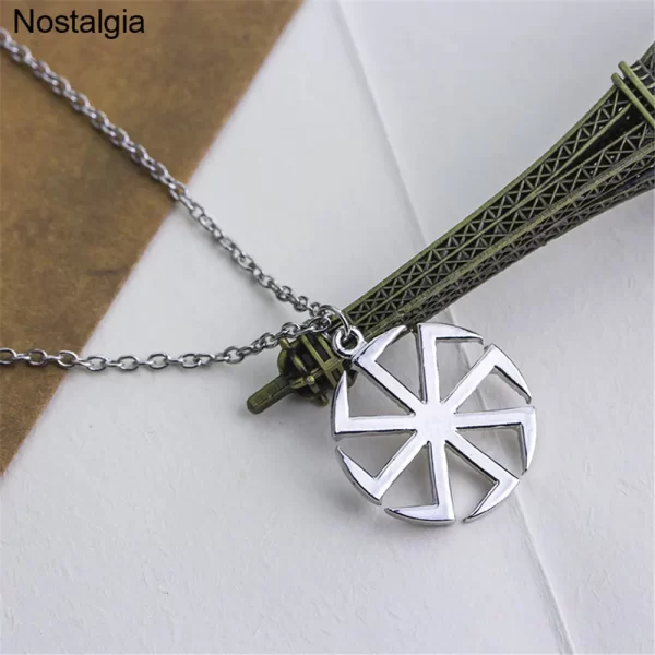 Nostalgia Slavic Kolovrat Pendant Wheel Necklace