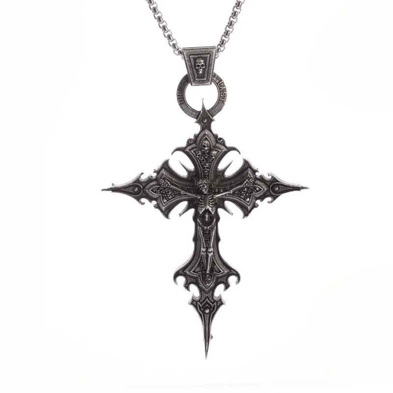Vintage Gothic Skull Pendant Necklace