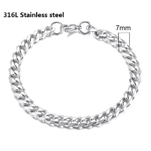 Unisex Vintage Viking Stainless Steel Cuban Chain Bracelet