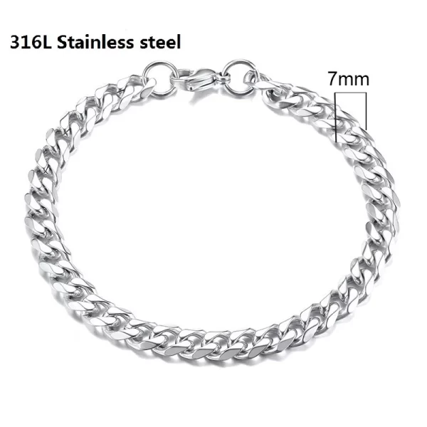 Unisex Vintage Viking Stainless Steel Cuban Chain Bracelet