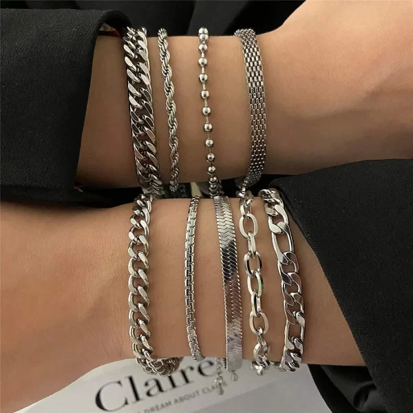 Unisex Vintage Viking Stainless Steel Cuban Chain Bracelet
