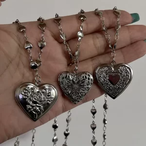 Romantic Heart Locket Openable Charm Pendant Necklace