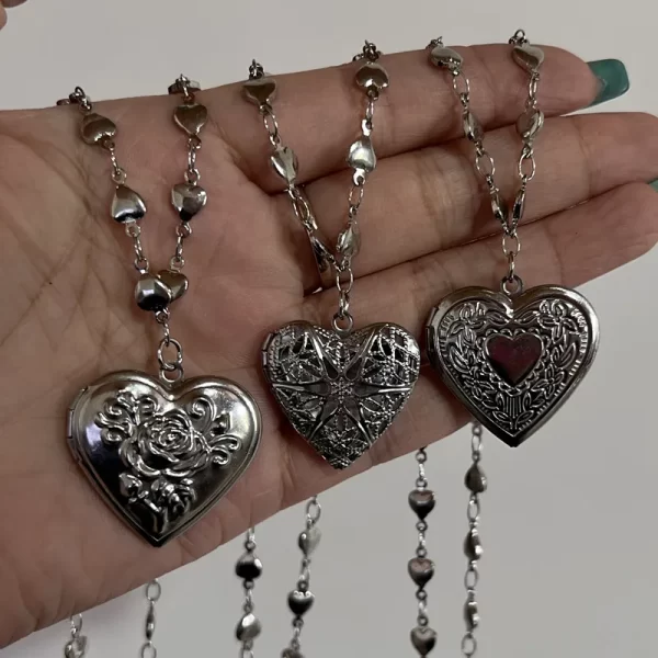 Romantic Heart Locket Openable Charm Pendant Necklace
