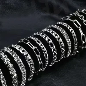 Unisex Vintage Viking Stainless Steel Cuban Chain Bracelet