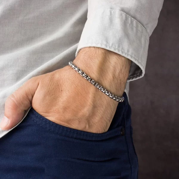 Unisex Vintage Viking Stainless Steel Cuban Chain Bracelet