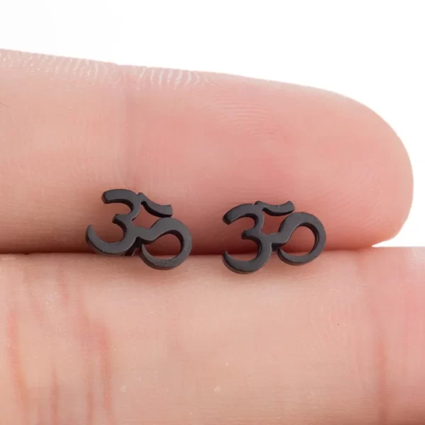 Stainless Steel OM Symbol Earrings