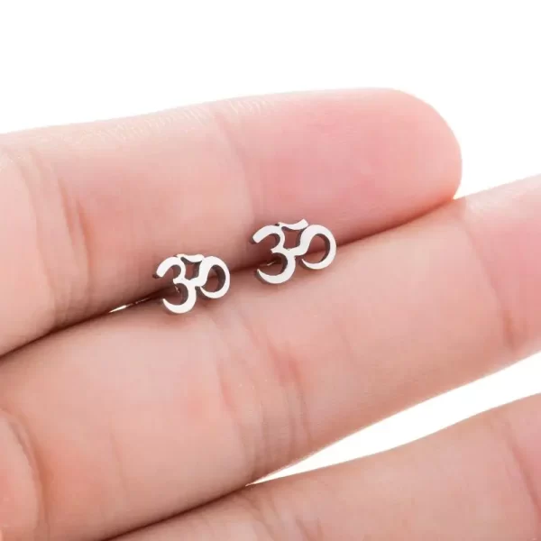 Stainless Steel OM Symbol Earrings
