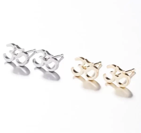 Stainless Steel OM Symbol Earrings