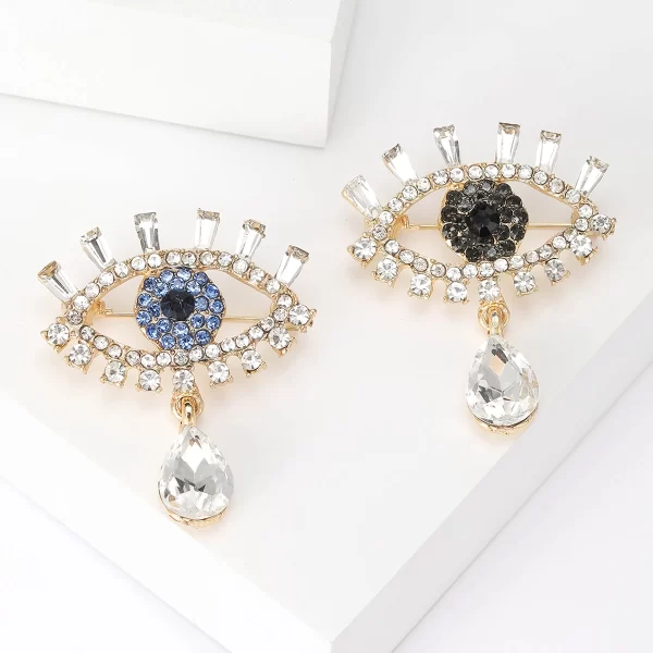 Women's Rhinestone Evil Eye Brooches