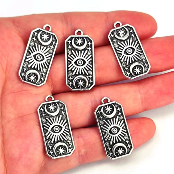 5-pcs Unisex Star Moon Sun Eye Pendant Amulet