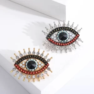 Women’s Rhinestone Evil Eye Brooches