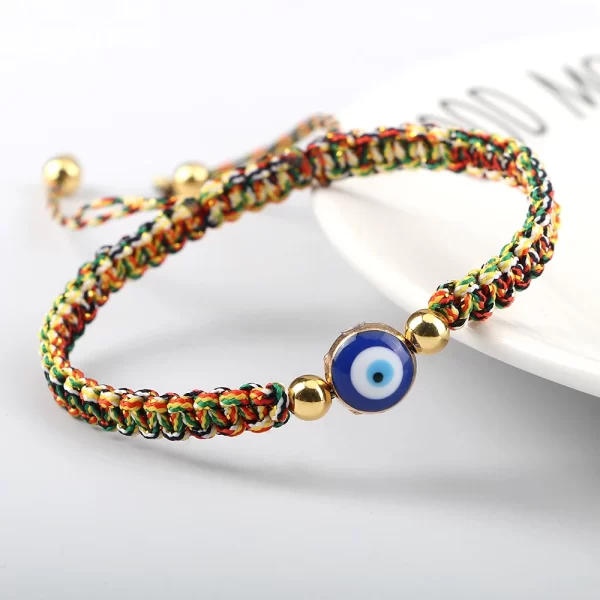 Evil Eye Braided Bracelet Lucky Red Black Color Thread Couple Chain Handmade Prayer