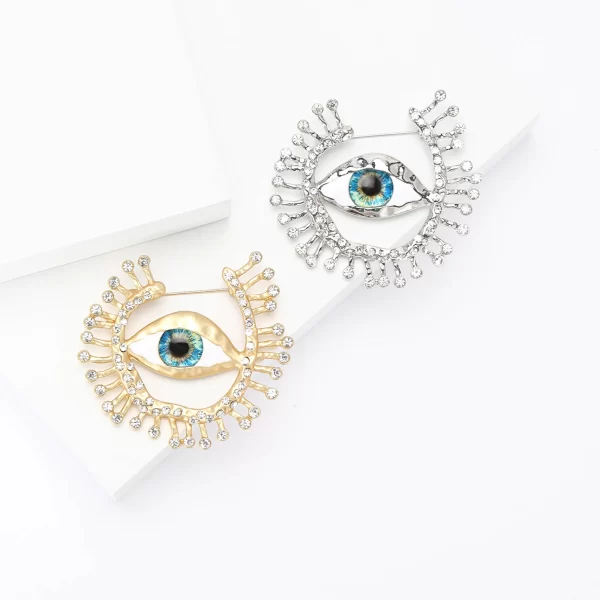 Women's Rhinestone Evil Eye Brooches
