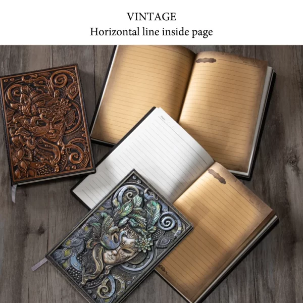 Vintage Embossed Masquerade A5 Hardcover Notebook - Image 3