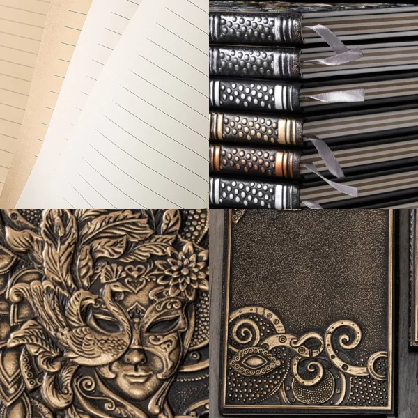 Vintage Embossed Masquerade A5 Hardcover Notebook - Image 6