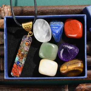 8pcs Natural Chakra Necklace with Original Healing Stones